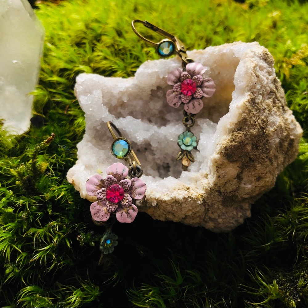 Vintage style pastel Poppy earrings